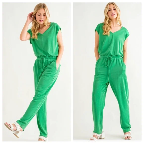 13 V-Neck Stretch Jumpsuits - Picture 3 of 3